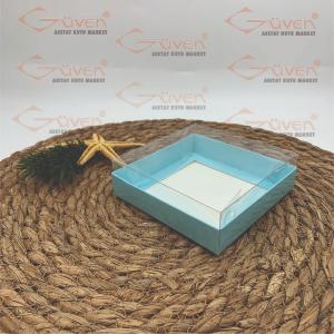 10x10x3 İçi Asetat, Altı Mavi Karton Kutu