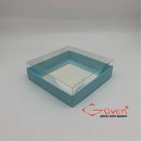 10x10x3 İçi Asetat, Altı Mavi Karton Kutu