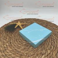 10x10x3 İçi Asetat, Altı Mavi Mermer Desenli Karton Kutu