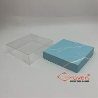 10x10x3 İçi Asetat, Altı Mavi Mermer Desenli Karton Kutu