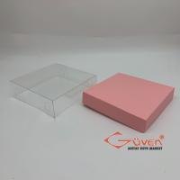 10x10x3 İçi Asetat, Altı Pembe Karton Kutu