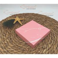 10x10x3 İçi Asetat, Altı Pembe Mermer Desenli Karton Kutu