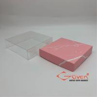 10x10x3 İçi Asetat, Altı Pembe Mermer Desenli Karton Kutu
