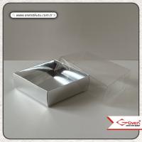 10x10x3 Altı Gümüş Metalize Karton Üstü Asetat Kutu