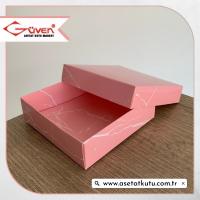 10x10x3 Pembe Mermer Desenli Komple Karton Kutu