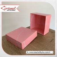 10x10x5 Pembe Mermer Desenli Komple Karton Kutu