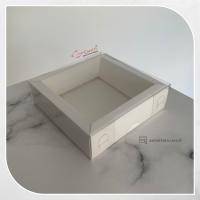[Duvarlı Kutu] 11x11x3 Altı Beyaz Karton Üstü Asetat Kutu