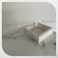 [Duvarlı Kutu] 11x11x3 Altı Beyaz Karton Üstü Asetat Kutu