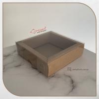 [Duvarlı Kutu] 11x11x3 Altı Koyu Kraft Karton Üstü Asetat Kutu