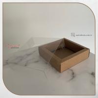 [Duvarlı Kutu] 11x11x3 Altı Koyu Kraft Karton Üstü Asetat Kutu