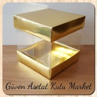 12x12x12 Çift Taraflı Gold Metalize Karton Kutu