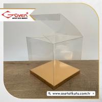 12x12x12 Gold Metalize İç Yükselticili Otomatik Asetat Kutu