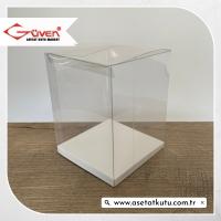 12x12x15 Beyaz İç Yükselticili Otomatik Asetat Kutu