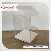 12x12x15 Beyaz İç Yükselticili Otomatik Asetat Kutu