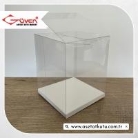 12x12x15 Beyaz İç Yükselticili Otomatik Asetat Kutu