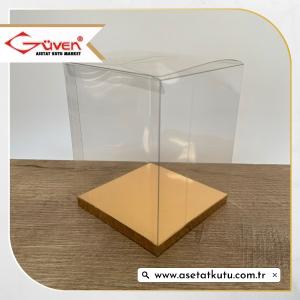 12x12x15 Gold Metalize İç Yükselticili Otomatik Asetat Kutu