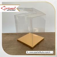 12x12x15 Gold Metalize İç Yükselticili Otomatik Asetat Kutu