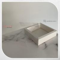 [Duvarlı Kutu] 12x12x3 Altı Beyaz Karton Üstü Asetat Kutu