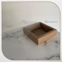[Duvarlı Kutu] 12x12x3 Altı Koyu Kraft Karton Üstü Asetat Kutu