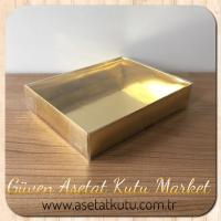 12x15x3 Altı Gold Metalize Karton Üstü Asetat Kutu