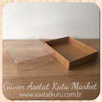 12x15x3 Altı Kraft Karton Üstü Asetat Kutu