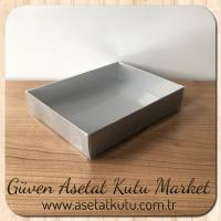 12x15x3 Altı Mat Gümüş Metalize Karton Üstü Asetat Kutu
