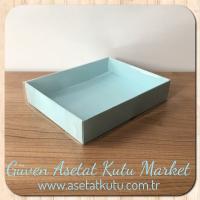 12x15x3 Altı Mavi Karton Üstü Asetat Kutu
