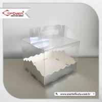 13x13x12 Gümüş Metalize Pasta Kutusu