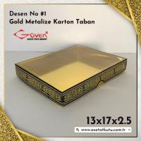 13x17x2.5 Altı Gold Karton, Üstü Kabe Temalı Asetat Kutu [Desen #1]