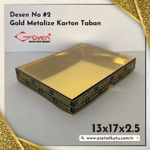 13x17x2.5 Altı Gold Karton, Üstü Kabe Temalı Asetat Kutu [Desen #2]