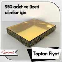 13x17x2.5 Altı Gold Karton, Üstü Kabe Temalı Asetat Kutu [Desen #2]