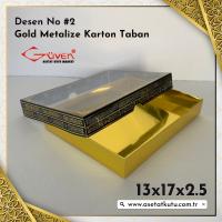 13x17x2.5 Altı Gold Karton, Üstü Kabe Temalı Asetat Kutu [Desen #2]