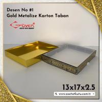 13x17x2.5 Altı Gold Karton, Üstü Kabe Temalı Asetat Kutu [Desen #1]