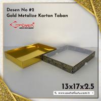 13x17x2.5 Altı Gold Karton, Üstü Kabe Temalı Asetat Kutu [Desen #2]