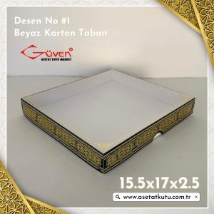 15.5x17x2.5 Altı Beyaz Karton, Üstü Kabe Temalı Asetat Kutu [Desen #1]