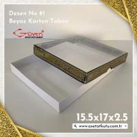 15.5x17x2.5 Altı Beyaz Karton, Üstü Kabe Temalı Asetat Kutu [Desen #1]