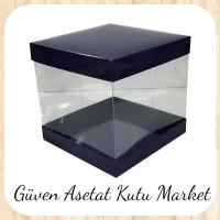 15X15X20 Asetat, Çift Taraflı Lacivert Karton Kutu