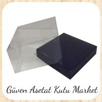 15x15x10 Altı Lacivert Karton Üstü Asetat Kutu