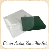 15x15x10 Altı Yeşil Karton Üstü Asetat Kutu