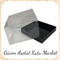 15x15x12 Altı Siyah Karton Üstü Asetat Kutu
