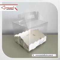 15x15x12 Beyaz Mermer Desen Pasta Kutusu