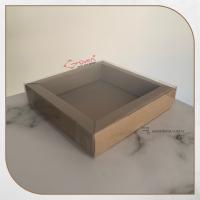 15x15x3 Altı Kraft Karton Üstü Asetat Duvarlı Kutu