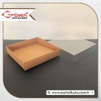 15x15x3 Altı Kraft Karton Üstü Asetat Kutu