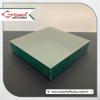 15x15x3 Altı Yeşil Karton Üstü Asetat Kutu