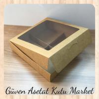 [4 Bölmeli] 15x15x5 Kraft Pencereli Karton Kutu