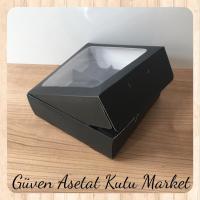 [9 Bölmeli] 15x15x5 Siyah Pencereli Karton Kutu
