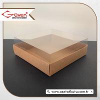 15x15x5 Altı Kraft Karton Üstü Asetat Kutu