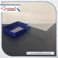 15x15x5 Altı Lacivert Karton Üstü Asetat Kutu