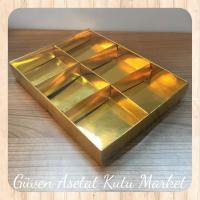 [6 Bölmeli] 15x20x3 Altı Gold Karton Üstü Asetat Kutu