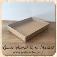 15x20x3 Altı Kraft Karton Üstü Asetat Kutu